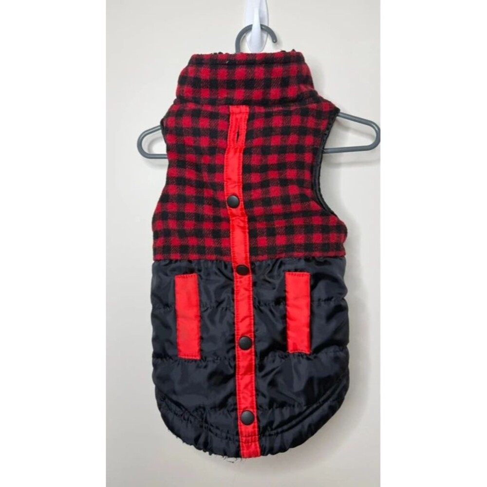 Buffalo plaid dog vest